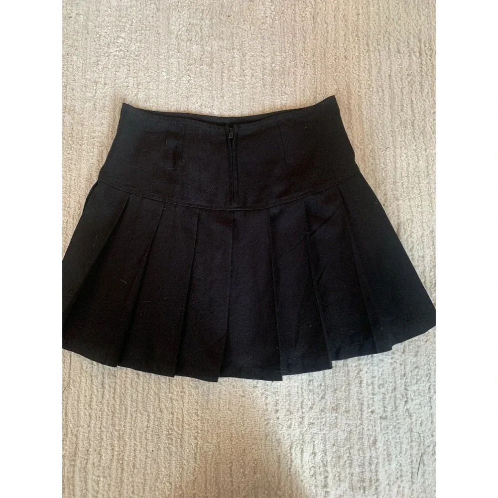 Royal Bones School Girl Skirt Womens S Pleated‎ Black Goth Mini Indie Y2K